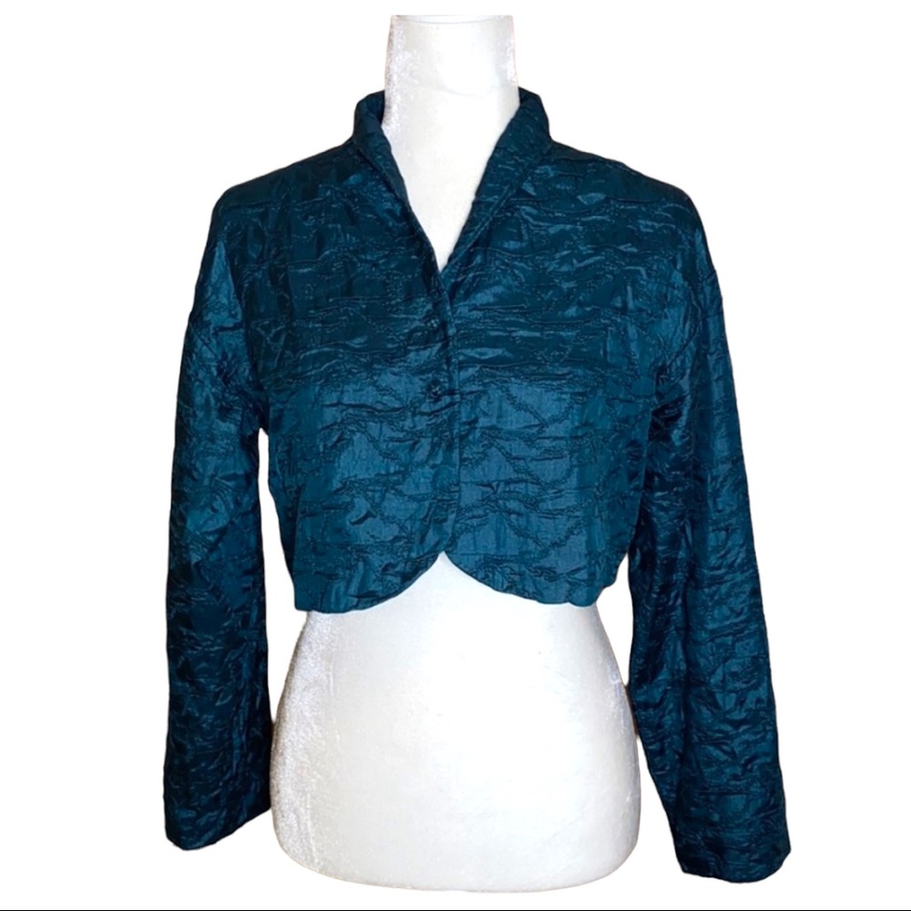 Eileen Fisher Cropped Silk Blazer